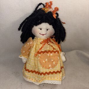 Italy Doll Plush Vintage Floral Dress Soft Toy Italian Ragdoll Girl Hair Yarn